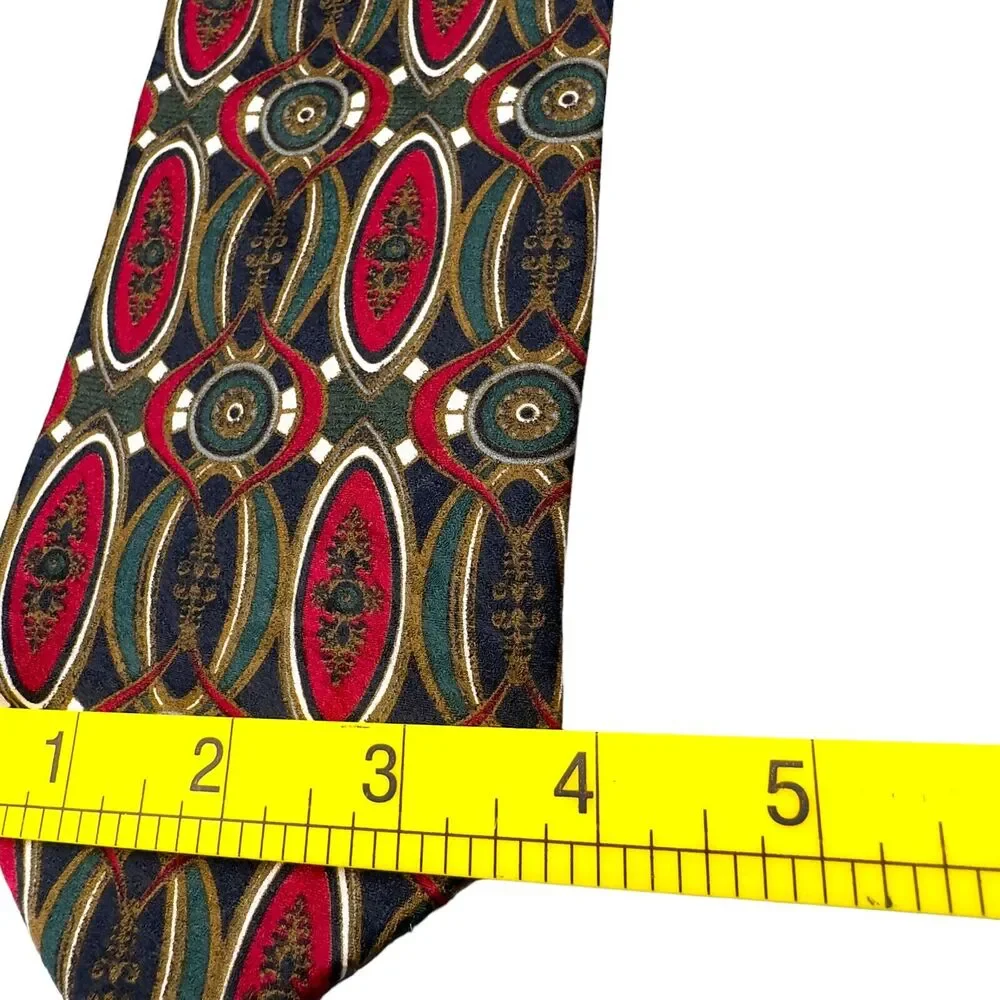Tutto Matto Mens‎ Silk Dress Tie Made in Italy Oval Geometric Pattern 56 3.75